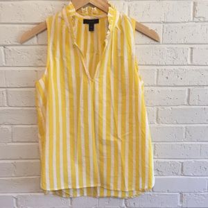 Yellow striped jcrew top